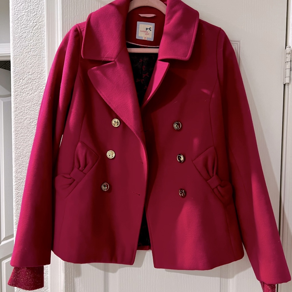 Pink Tommy girl peacoat